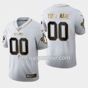 Maillot Homme New Orleans Saints Personnalisé Nike Blanc Golden Edition 100th